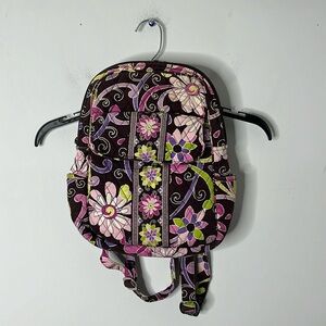 Vera Bradley Purple Punch Floral Small Quilted Backpack Purse